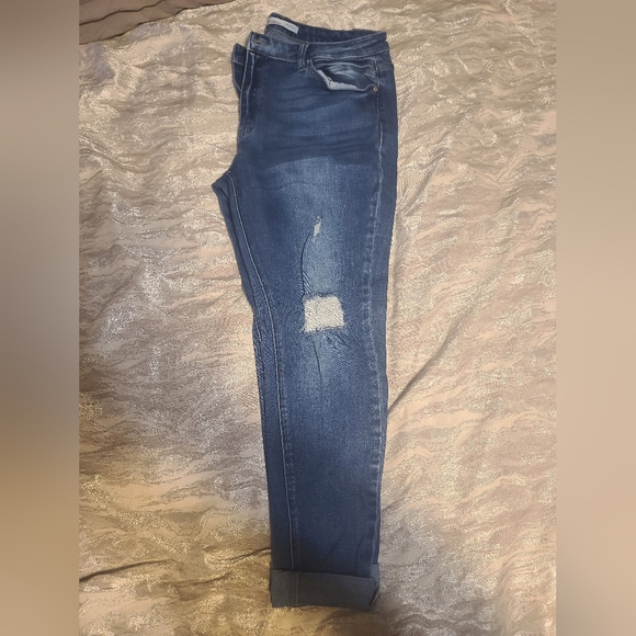 EUC Kancan high rise curvy rolled hem skinny jeans sz 32 - Picture 3 of 8